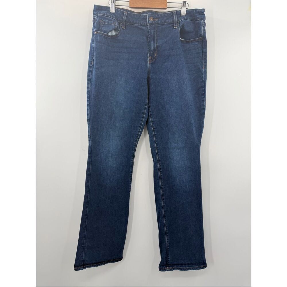 3For$20 Old Navy Kicker Boot Cut Classic Dark Blue Straight-Leg Jeans size: 14